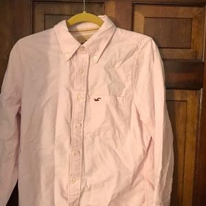 Hollister pink button down shirt